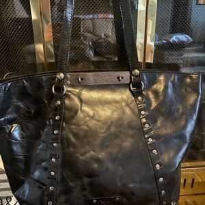 Patricia Nash black leather tote